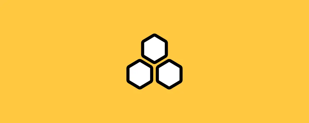 The Honeycomb Logo in black and white on a yellow background